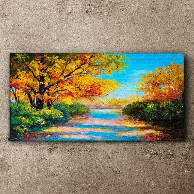 Obraz na plátně Strom cesta podzimní příroda