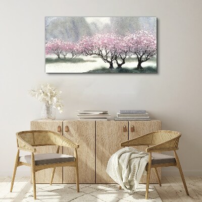 Obraz na plátně Zimní sníh strom květy