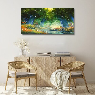 Obraz na plátně Lesní květiny abstrakce