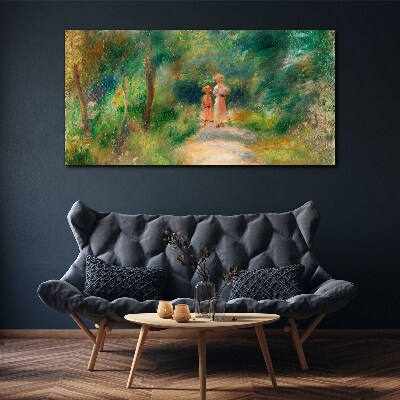 Obraz na plátně Baby žena s lesní cestou
