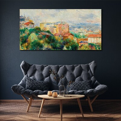 Obraz na plátně Panoráma města v pastelových tónech