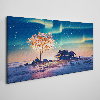 Obraz na plátně Abstrakce strom sky noc