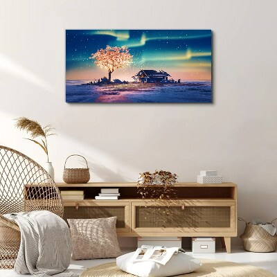 Obraz na plátně Abstrakce strom sky noc