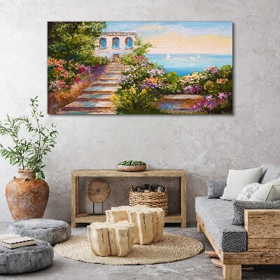 Obraz na plátně Moře květiny Sky
