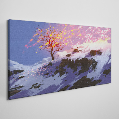 Obraz na plátně Horský strom zimní sníh