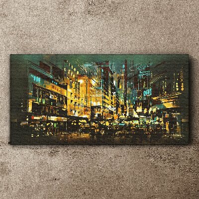 Obraz na plátně Město noční abstrakce