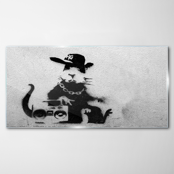 Obraz na skle Hood Rat Banksy