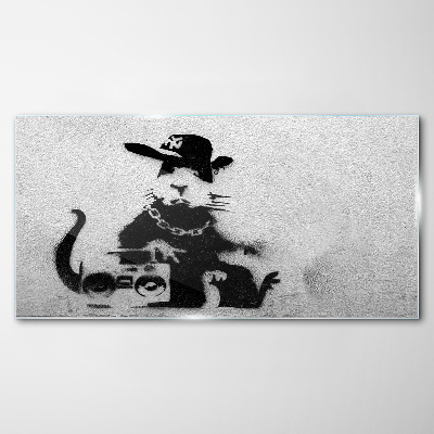 Obraz na skle Hood Rat Banksy