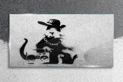 Obraz na skle Hood Rat Banksy