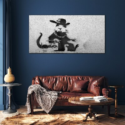 Obraz na skle Hood Rat Banksy