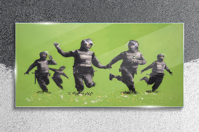 Obraz na skle Banksy Green