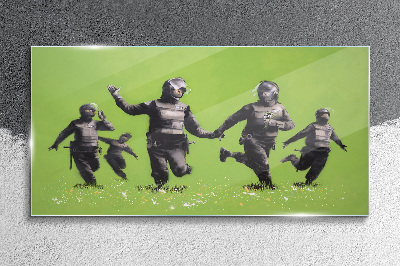 Obraz na skle Pořádková policie na Banksy Field
