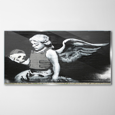 Obraz na skle Angel Armor Banksy