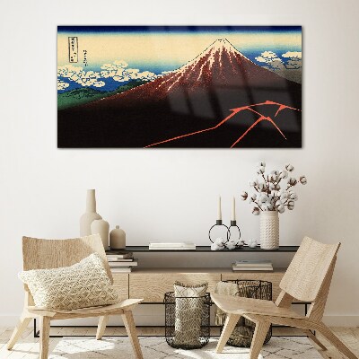 Obraz na skle Mount Fuji v jarním počasí
