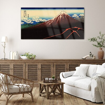 Obraz na skle Mount Fuji v jarním počasí