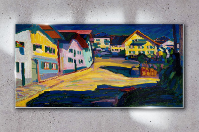 Obraz na skle Barevné venkovské scenérie v noci