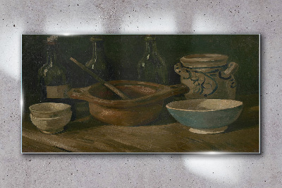 Obraz na skle Keramika láhev van Gogh