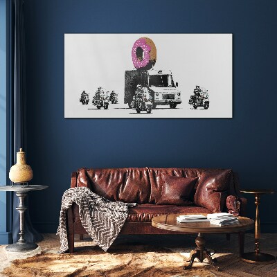 Obraz na skle Donuts Police Banksy