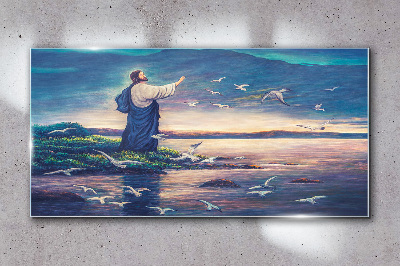 Obraz na skle Náboženské ptáky moře