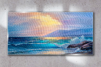 Obraz na skle Pobřežní vlny Sky
