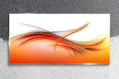 Obraz na skle Dynamické vlny v odstínech oranžové