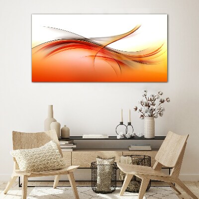 Obraz na skle Abstrakce oranžové vlny