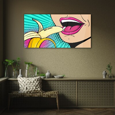 Obraz na skle Sladký banán ve stylu pop art