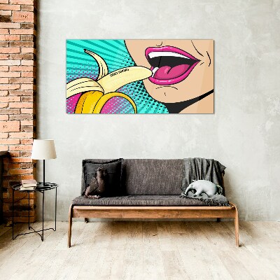 Obraz na skle Sladký banán ve stylu pop art