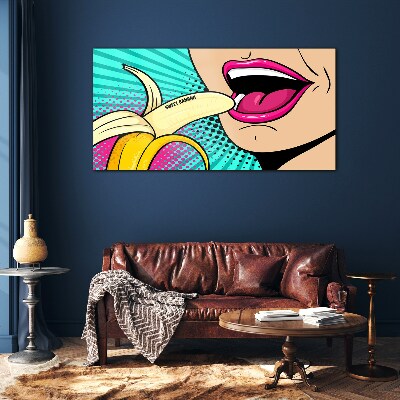 Obraz na skle Sladký banán ve stylu pop art