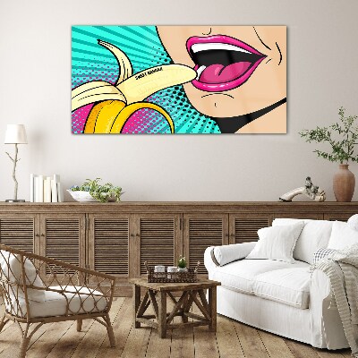 Obraz na skle Sladký banán ve stylu pop art