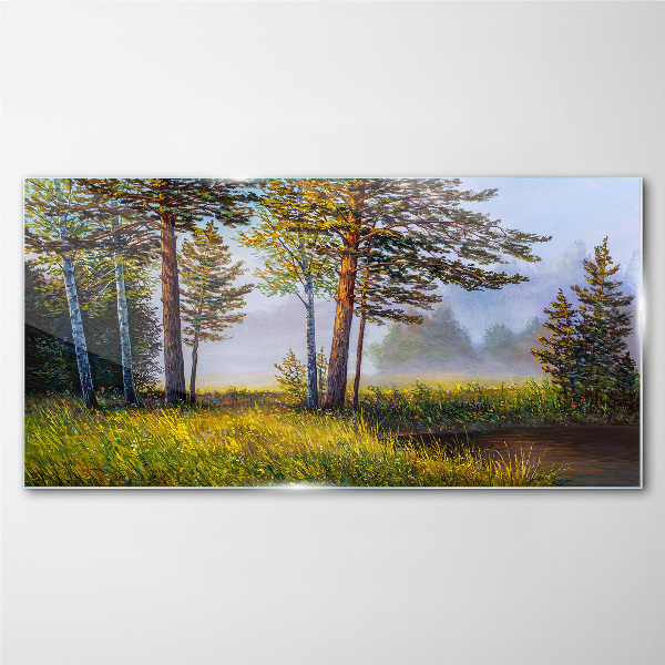 Obraz na skle Lesní trávy květiny