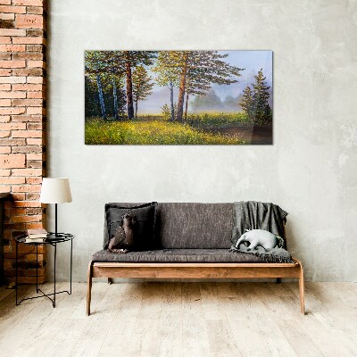 Obraz na skle Lesní trávy květiny