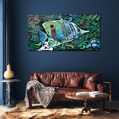 Obraz na skle Abstrakce zvířat ryby