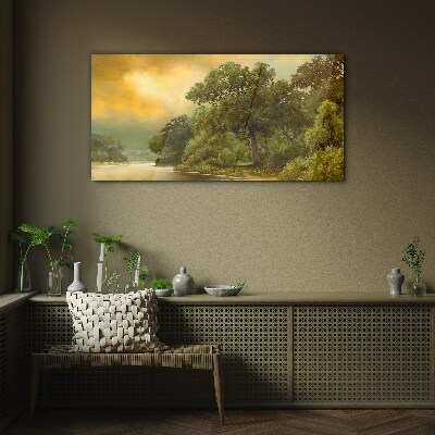 Obraz na skle Lesní řeka Sky