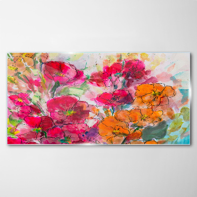 Obraz na skle Abstraktní akvarel květiny