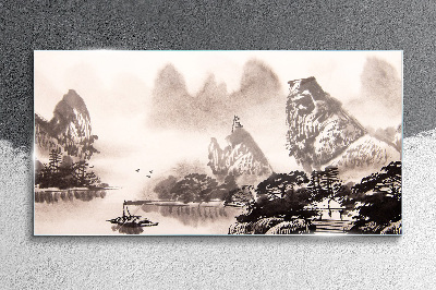 Obraz na skle Čínské inkoustové lodě