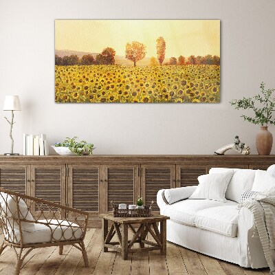Obraz na skle Květiny slunečnic stromů