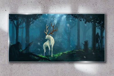Obraz na skle Lovci fantazie lesní zvířata