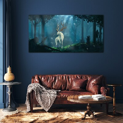 Obraz na skle Lovci fantazie lesní zvířata
