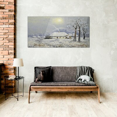 Obraz na skle Zimní krajiny stromy
