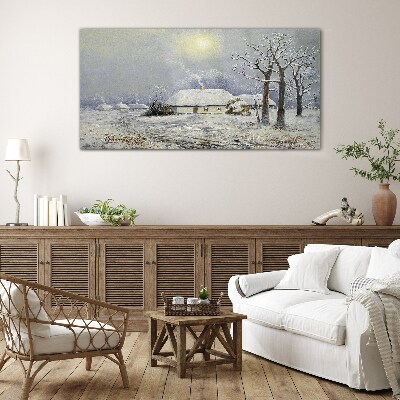 Obraz na skle Zimní krajiny stromy