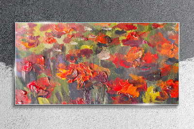 Obraz na skle Maki květiny malování