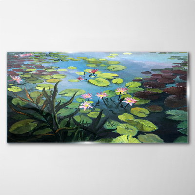 Obraz na skle Jezero květ listy květiny