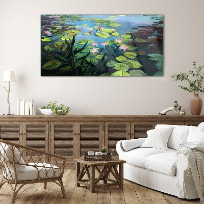 Obraz na skle Jezero květ listy květiny