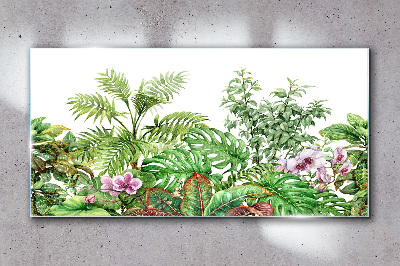 Obraz na skle Moderní květiny listy