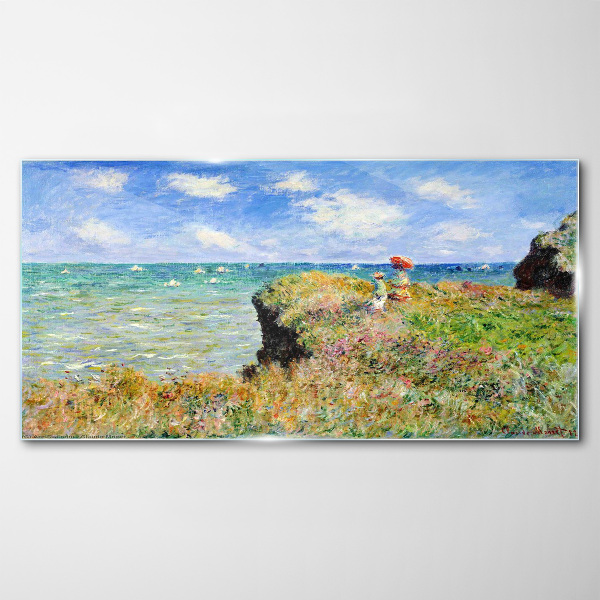 Obraz na skle Cliff Walk v Pourville Claude Monet