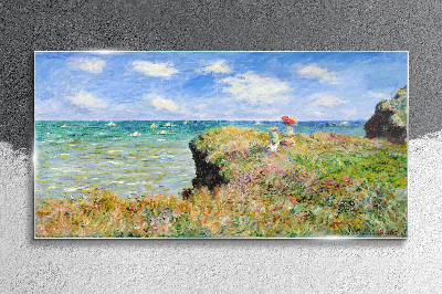 Obraz na skle Cliff Walk v Pourville Claude Monet