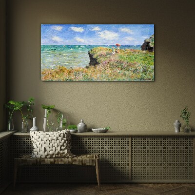 Obraz na skle Cliff Walk v Pourville Claude Monet