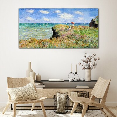 Obraz na skle Cliff Walk v Pourville Claude Monet