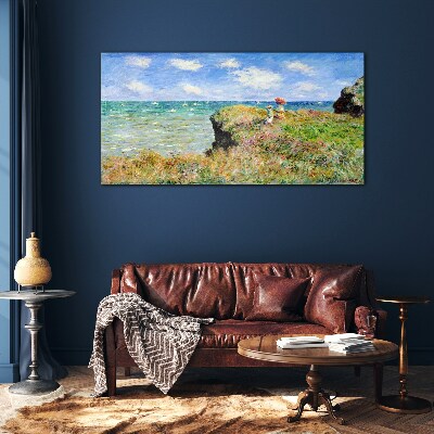 Obraz na skle Cliff Walk v Pourville Claude Monet